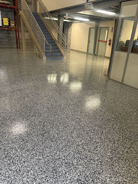 4,000 Sq. Ft. Epoxy Color Flake Flooring Project at Cal State San Marcos epoxy color flake